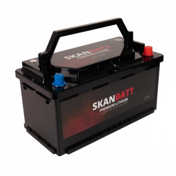 SKANBATT Premium Lithium - 12V 100Ah 100A BMS - 359x178x188mm - Bluetooth - Heat - 8 Års garanti - Bobil