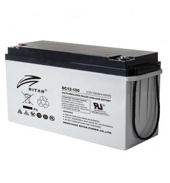 RITAR AGM Deep Cycle Batteri 12V 150AH C10 +venstre